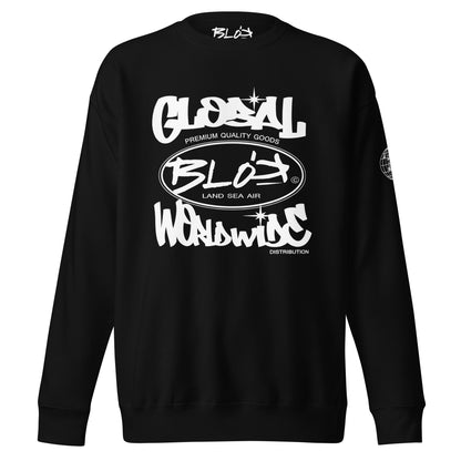 Blok Global - Front & Arm Print in White - Women's Sweatshirt
