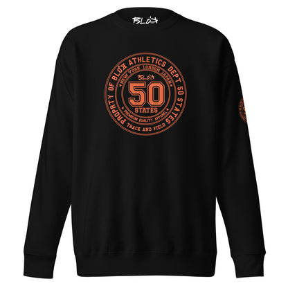 50 States Athletic Dept. - Front & Arm Print in Orange - Women's Sweatshirt