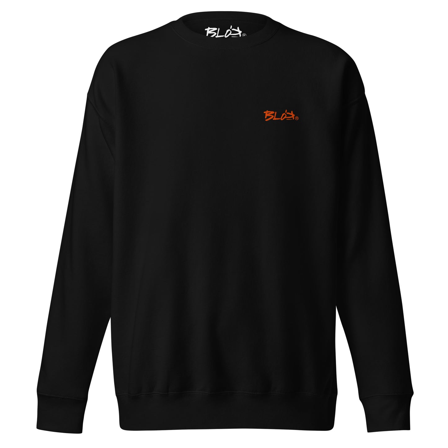 BLOK Essentials Small Logo - Orange Front Logo- Men's Embroidered Sweatshirt