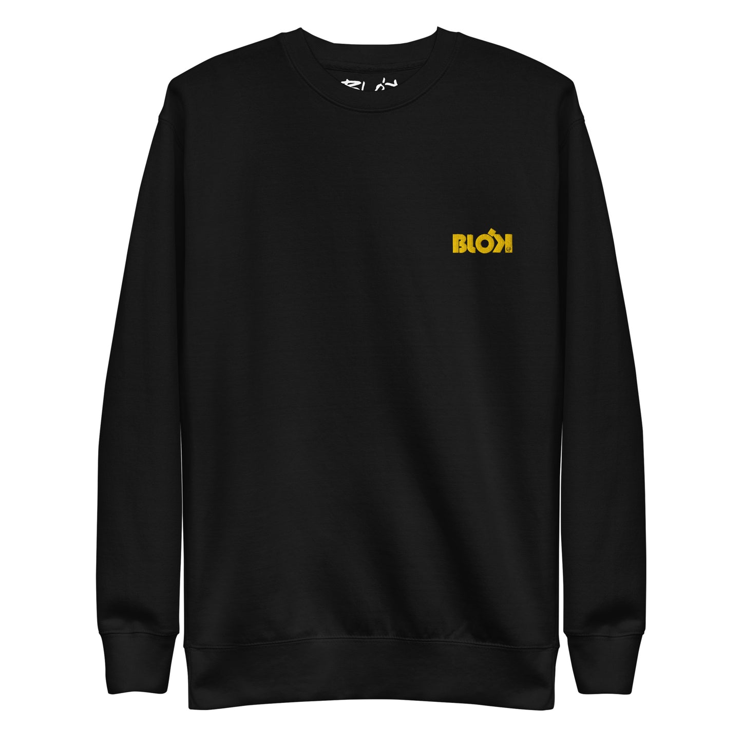 BLOK OG Logo - Yellow Front Logo - Men's Embroidered Sweatshirt