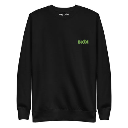 Blok OG Logo - Green Front Logo - Men's Embroidered Sweatshirt