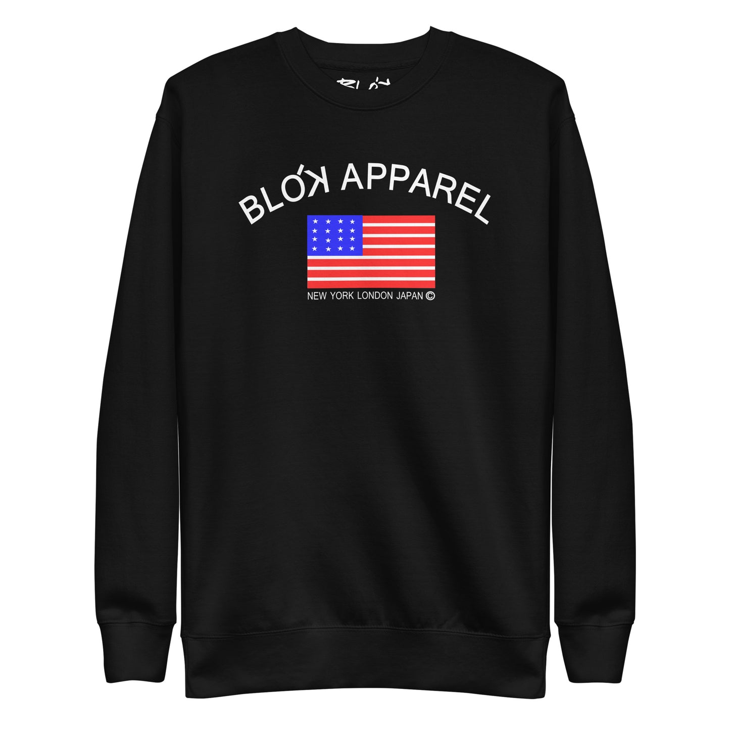 BLOK Apparel Flagged - White Front Logo - Men's Graphic Sweatshirt