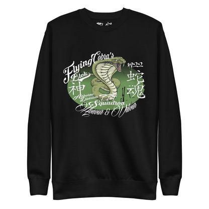Flying Cobras - White & Green Front Print - Men's Graphic Sweatshirt