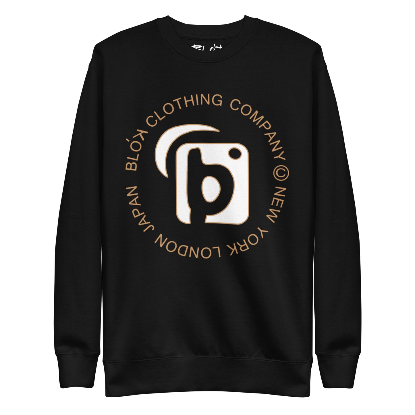 NY LDN JPN - White & Orange Front Print - Men's Graphic Sweatshirt