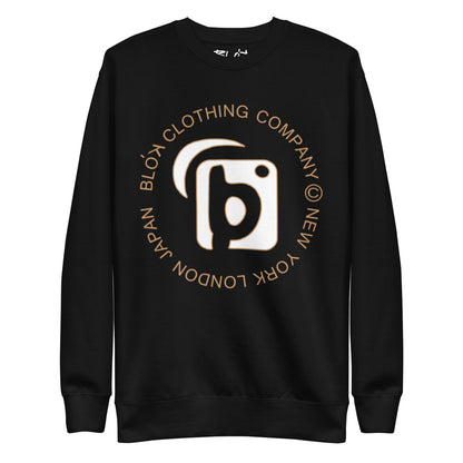 NY LDN JPN - White & Orange Front Print - Men's Graphic Sweatshirt