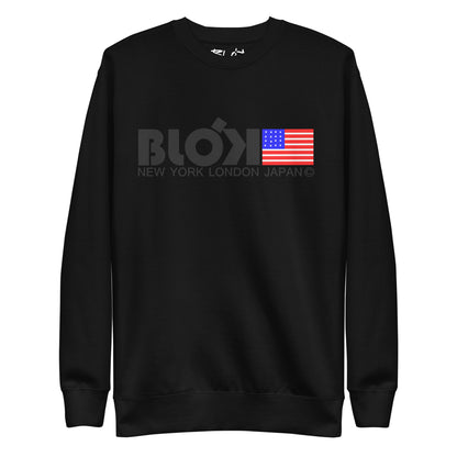 NY LDN JPN & Flag - Grey Front Print - Men's Graphic Sweatshirt