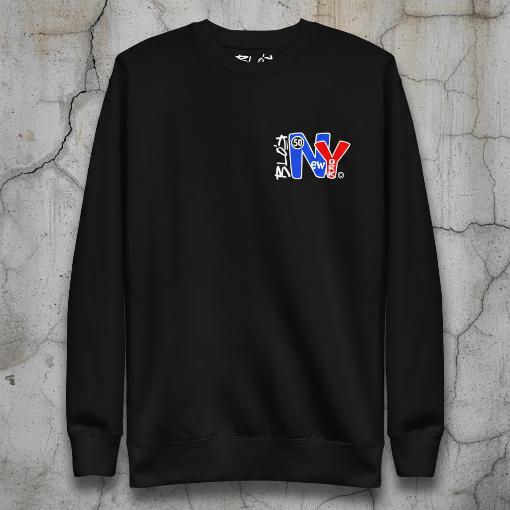N.Y Blue & Red - Front & Back Print - Men's Graphic Sweatshirt