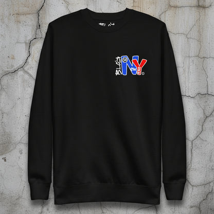 N.Y Blue & Red - Front & Back Print - Men's Graphic Sweatshirt