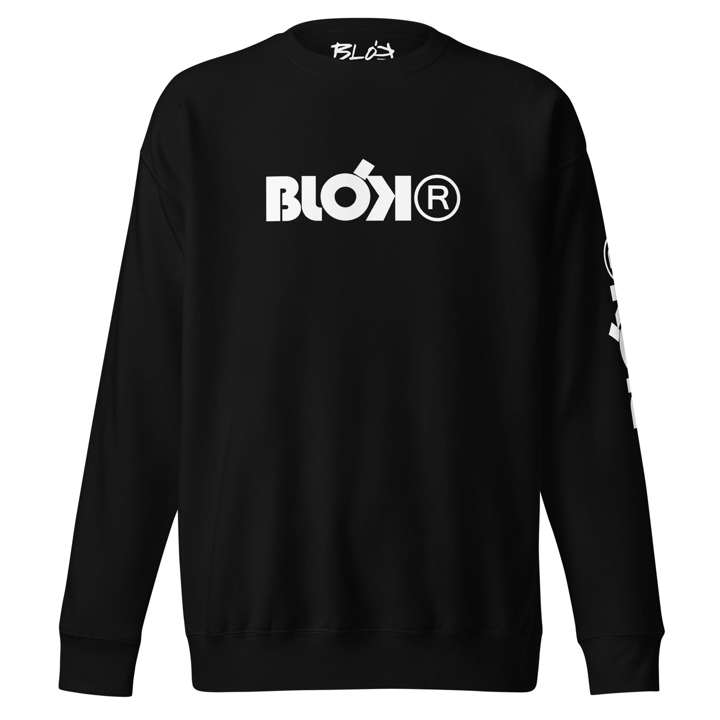 Blok R - Front & Arm Print in White - Men's Sweatshirt
