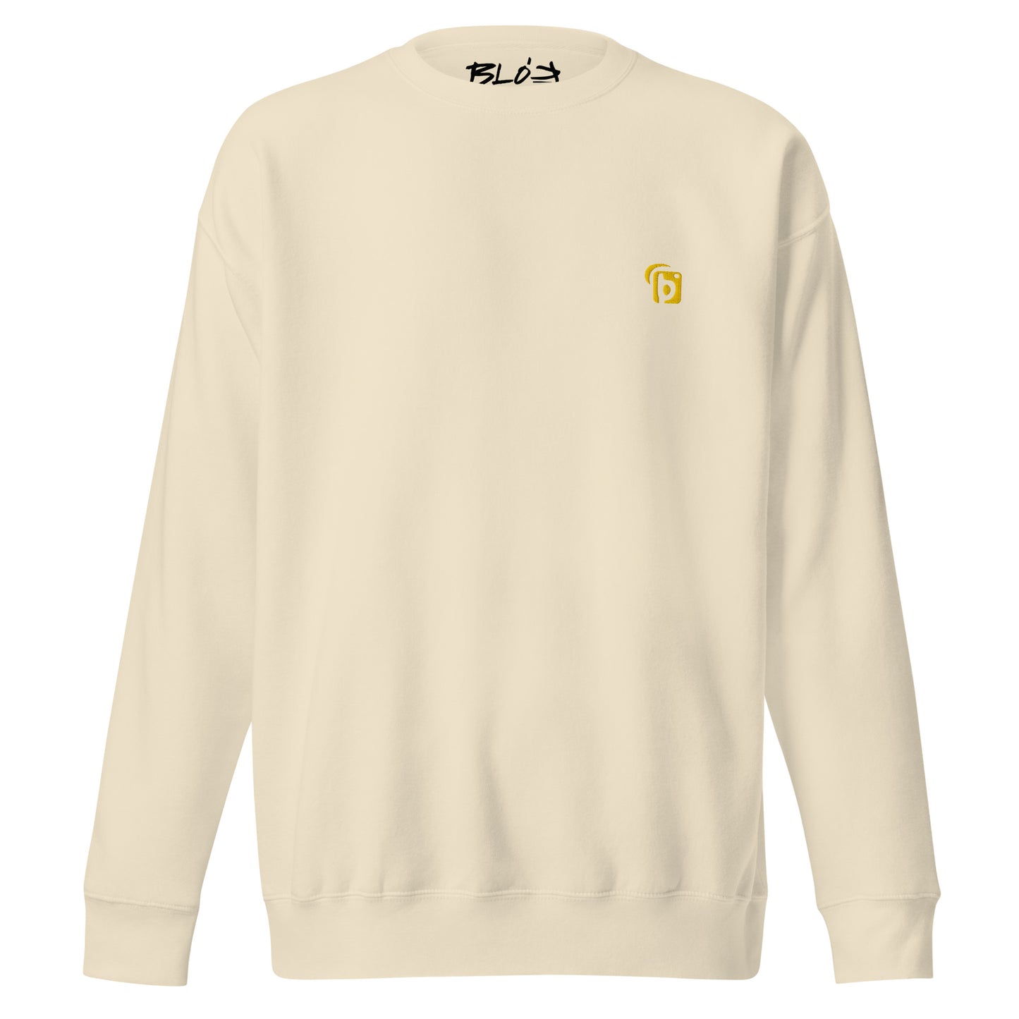 BLOK Original Logo - Yellow Front Logo - Men's Embroidered Sweatshirt