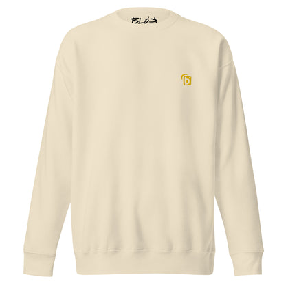 BLOK Original Logo - Yellow Front Logo - Men's Embroidered Sweatshirt