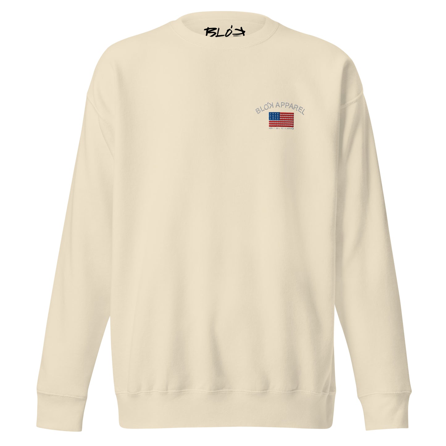 Blok Apparel - Small Logo Flag in White - Men's Sweatshirt