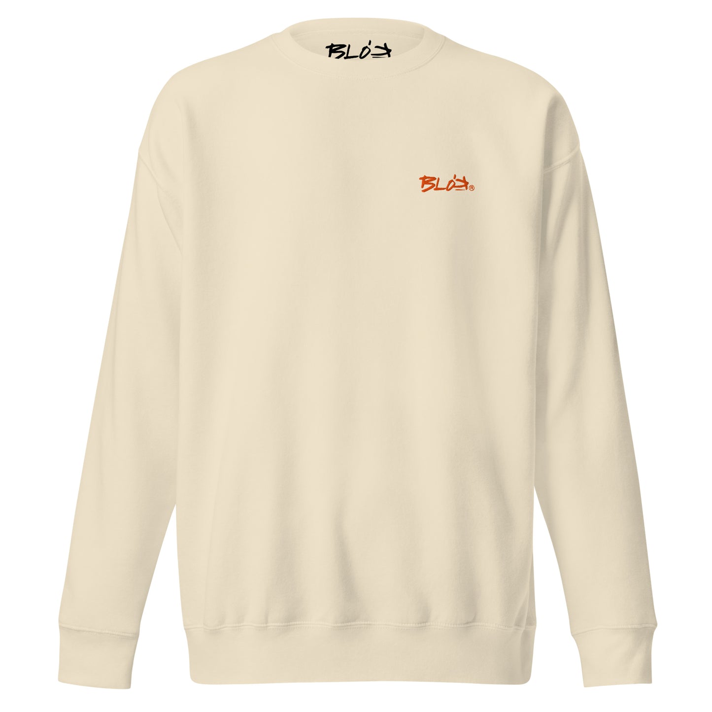 BLOK Essentials Small Logo - Orange Front Logo- Men's Embroidered Sweatshirt