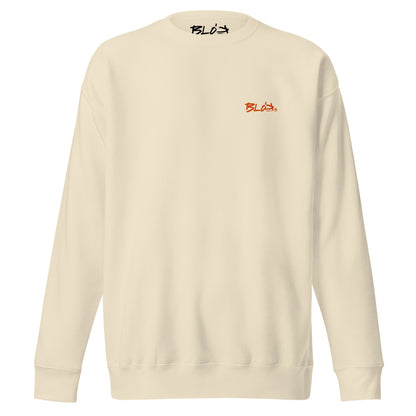 BLOK Essentials Small Logo - Orange Front Logo- Men's Embroidered Sweatshirt