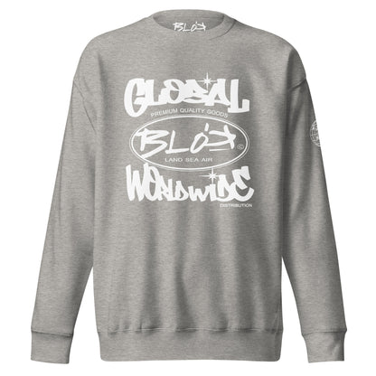 Blok Global - Front & Arm Print in White - Women's Sweatshirt