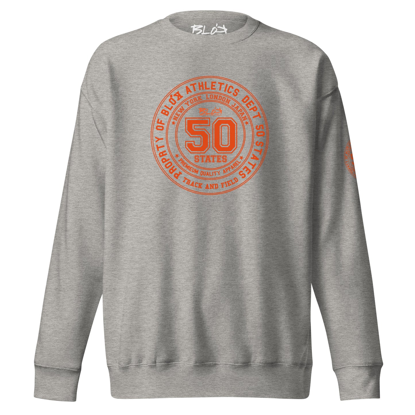 50 States Athletic Dept. - Front & Arm Print in Orange - Women's Sweatshirt