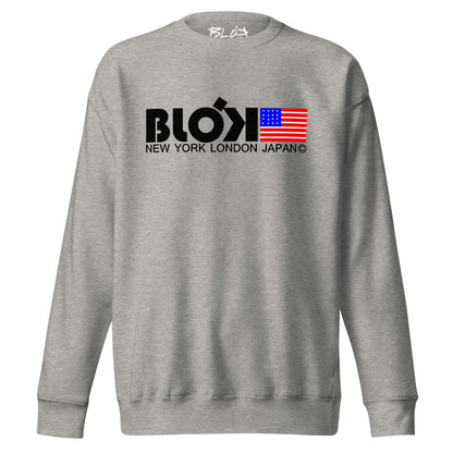 NY LDN JPN & Flag - Grey Print - Women's Sweatshirt