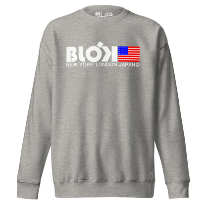 NY LDN JPN & Flag - White Print - Women's Sweatshirt