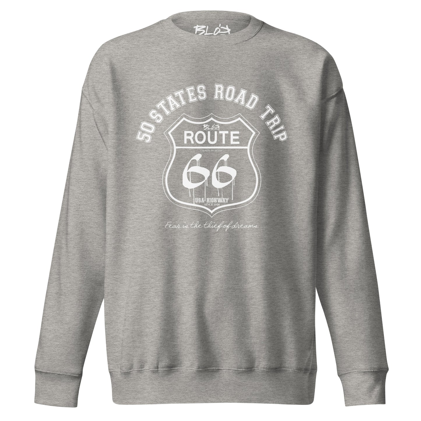 Route 66 Road Trip - 50 States - White Print - Women's Sweatshirt