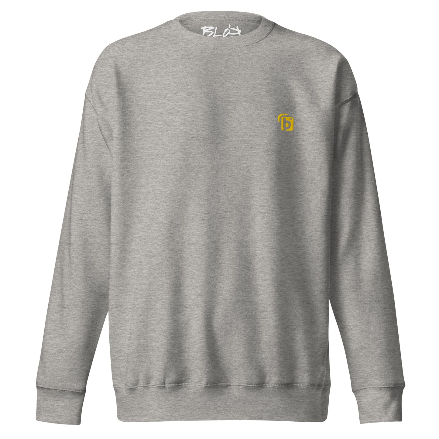 BLOK Original Logo - Yellow Front Logo - Men's Embroidered Sweatshirt