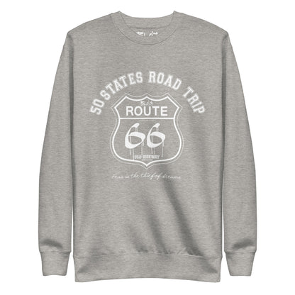 Route 66 Road Trip - 50 States - White Print - Men's Sweatshirt