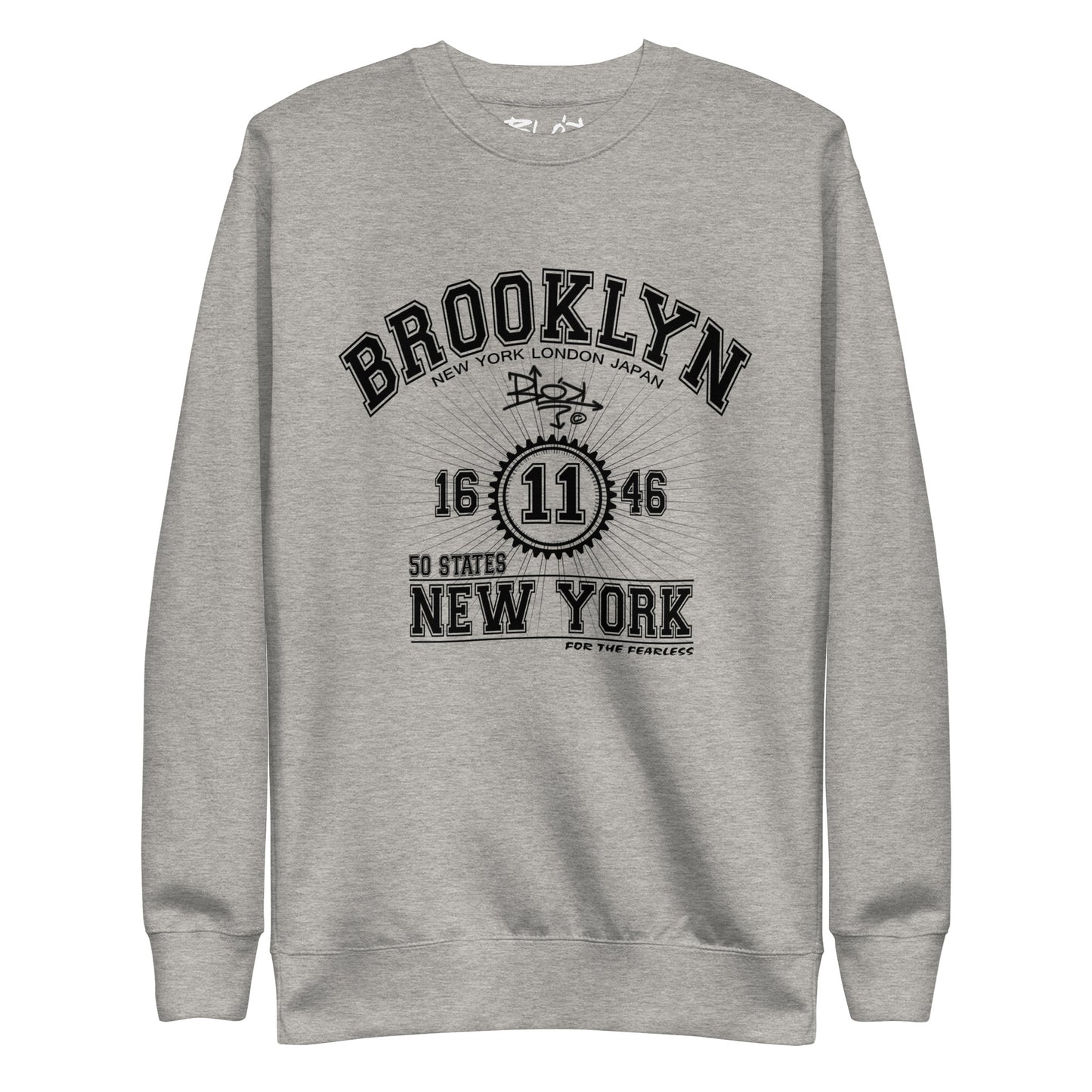 Brooklyn New York - Front Print in Black - Men's Sweatshirt