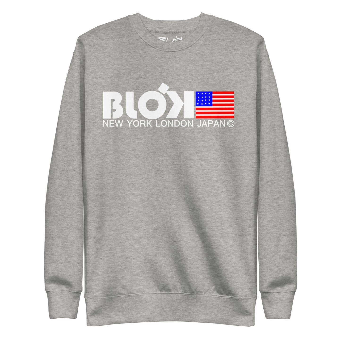 NY LDN JPN & Flag - White Print - Men's Sweatshirt