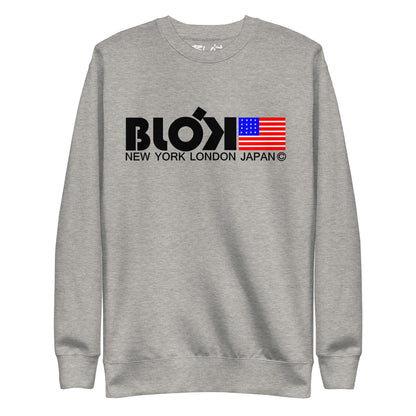 NY LDN JPN & Flag - Grey Print - Men's Sweatshirt