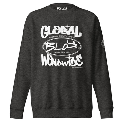 Blok Global - Front & Arm Print in White - Women's Sweatshirt