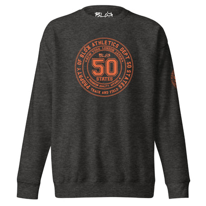 50 States Athletic Dept. - Front & Arm Print in Orange - Women's Sweatshirt