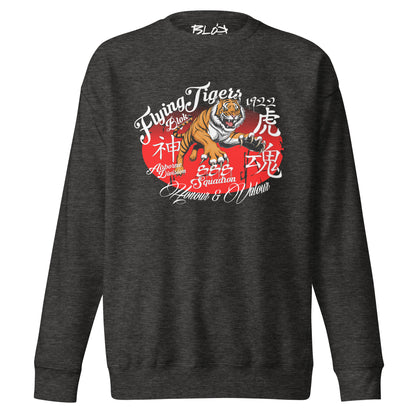 Flying Tigers - Front Print in Red & White - Women's Sweatshirt