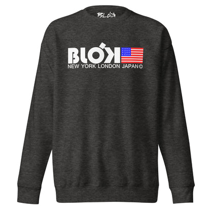 NY LDN JPN & Flag - White Print - Women's Sweatshirt