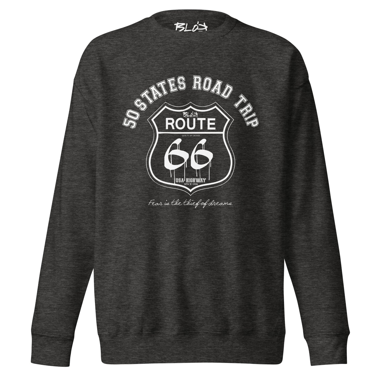 Route 66 Road Trip - 50 States - White Print - Women's Sweatshirt