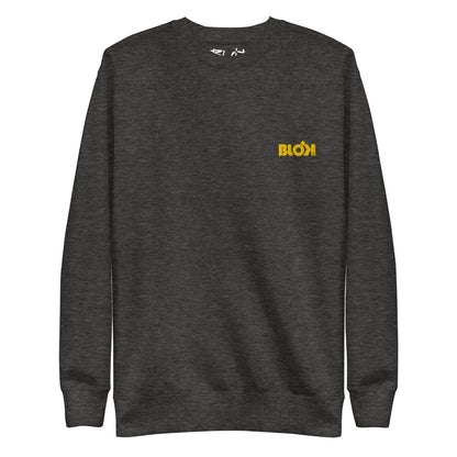 BLOK OG Logo - Yellow Front Logo - Men's Embroidered Sweatshirt