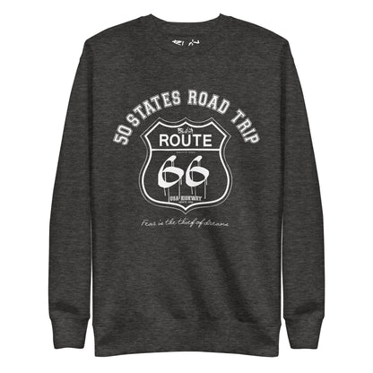 Route 66 Road Trip - 50 States - White Print - Men's Sweatshirt