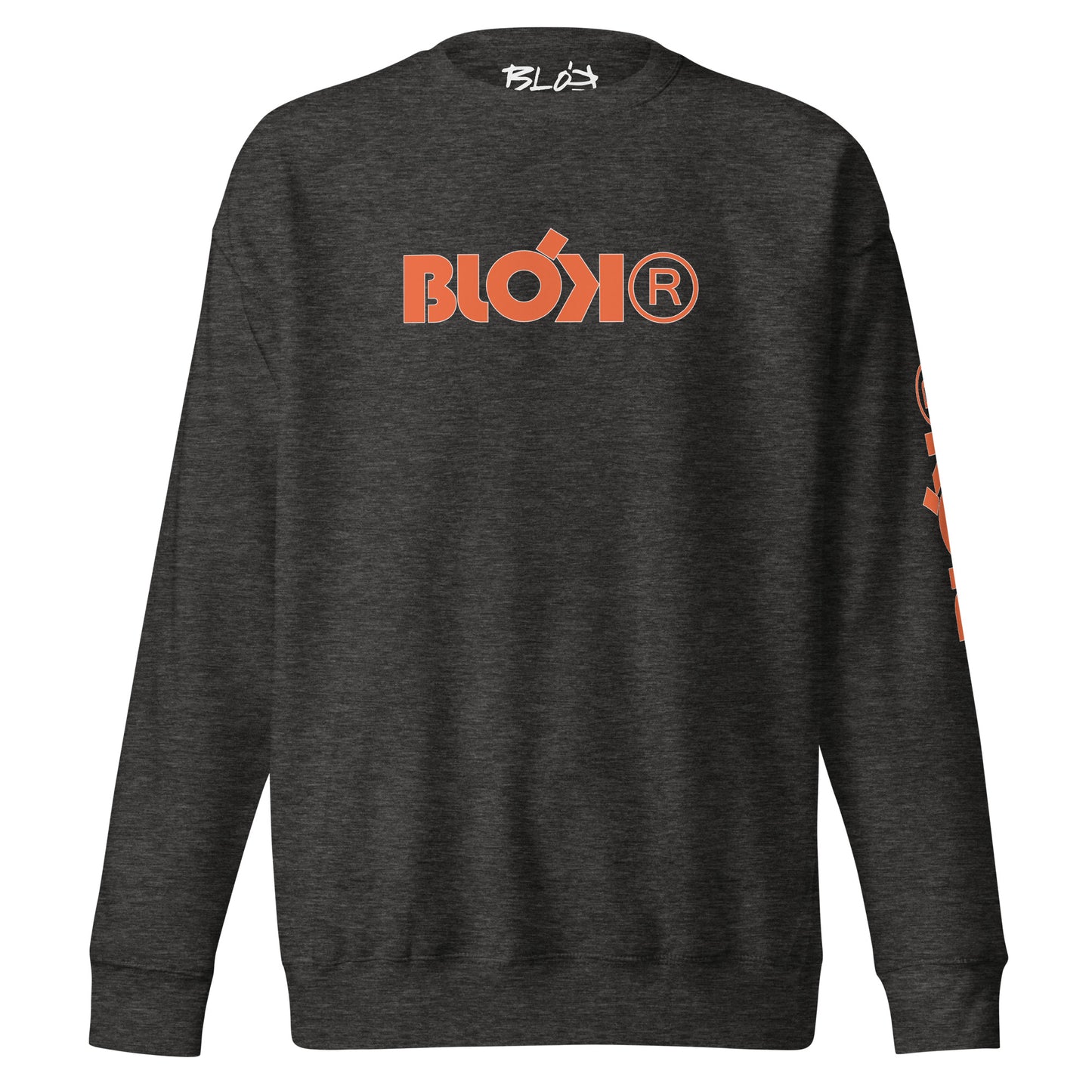 Blok R - Front & Arm Print in White - Men's Sweatshirt