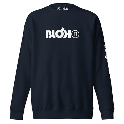 Blok R - Front & Arm Print in White - Women's Sweatshirt