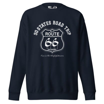 Route 66 Road Trip - 50 States - White Print - Women's Sweatshirt