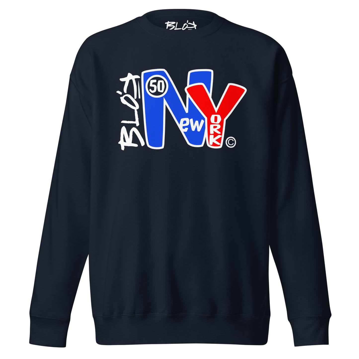 N.Y Blue & Red - Front Print - Men's Sweatshirt
