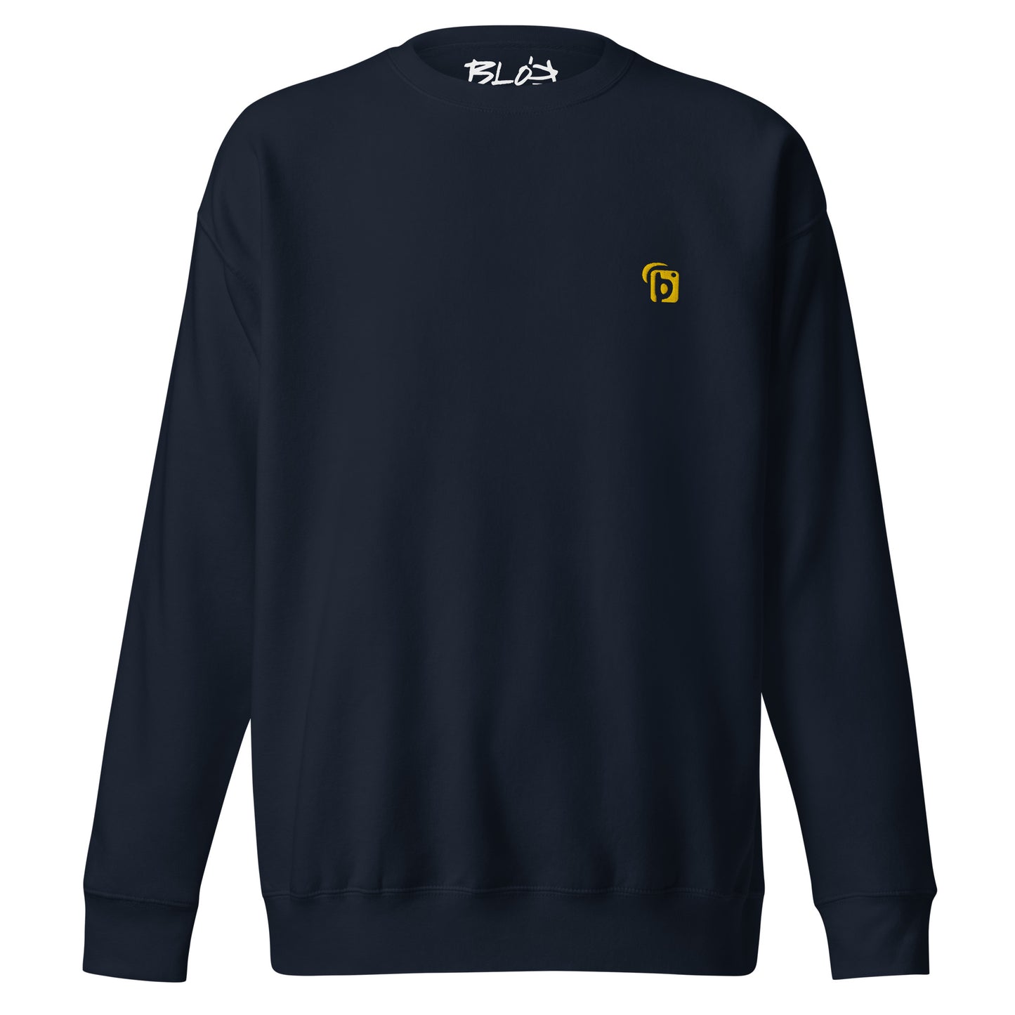 BLOK Original Logo - Yellow Front Logo - Men's Embroidered Sweatshirt
