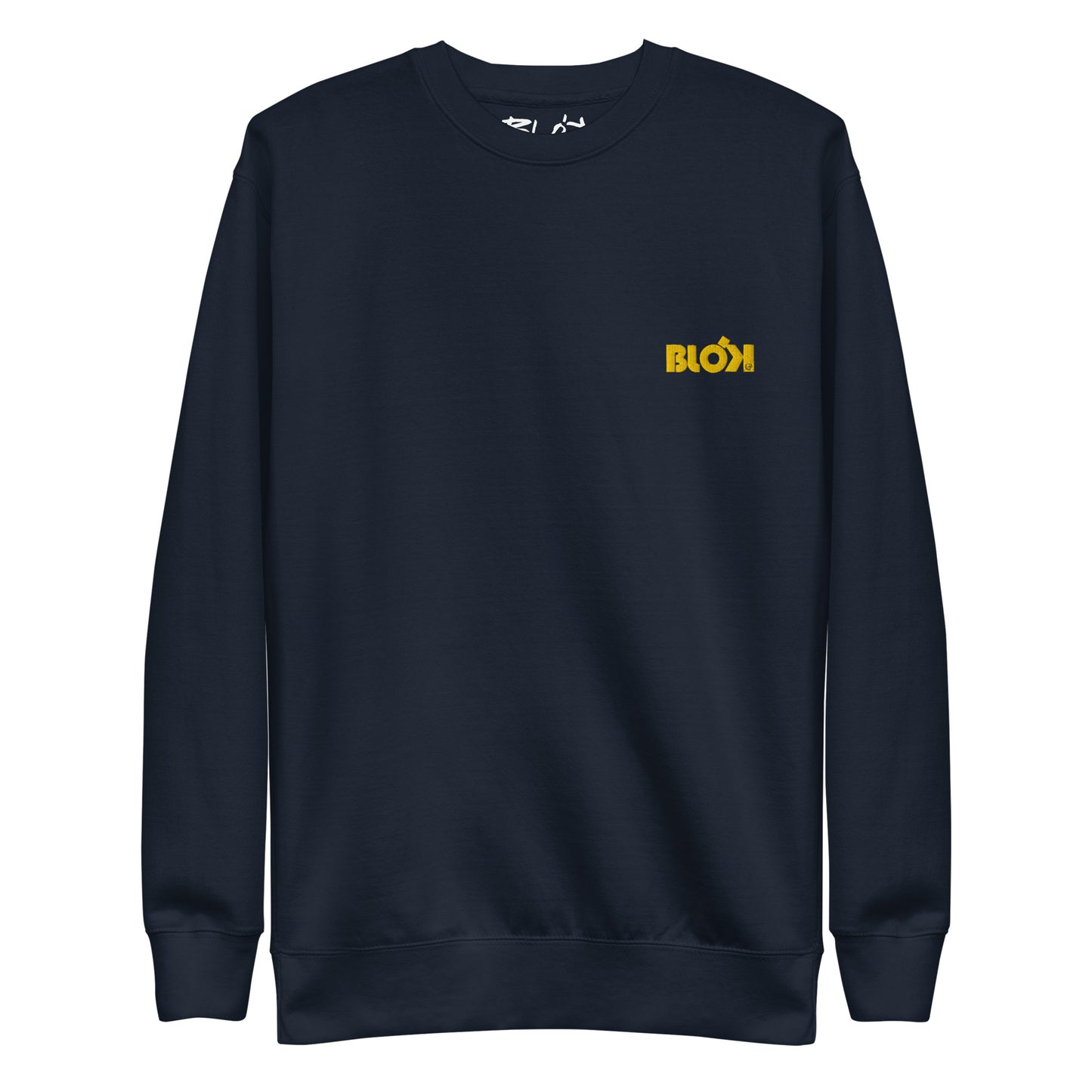 BLOK OG Logo - Yellow Front Logo - Men's Embroidered Sweatshirt