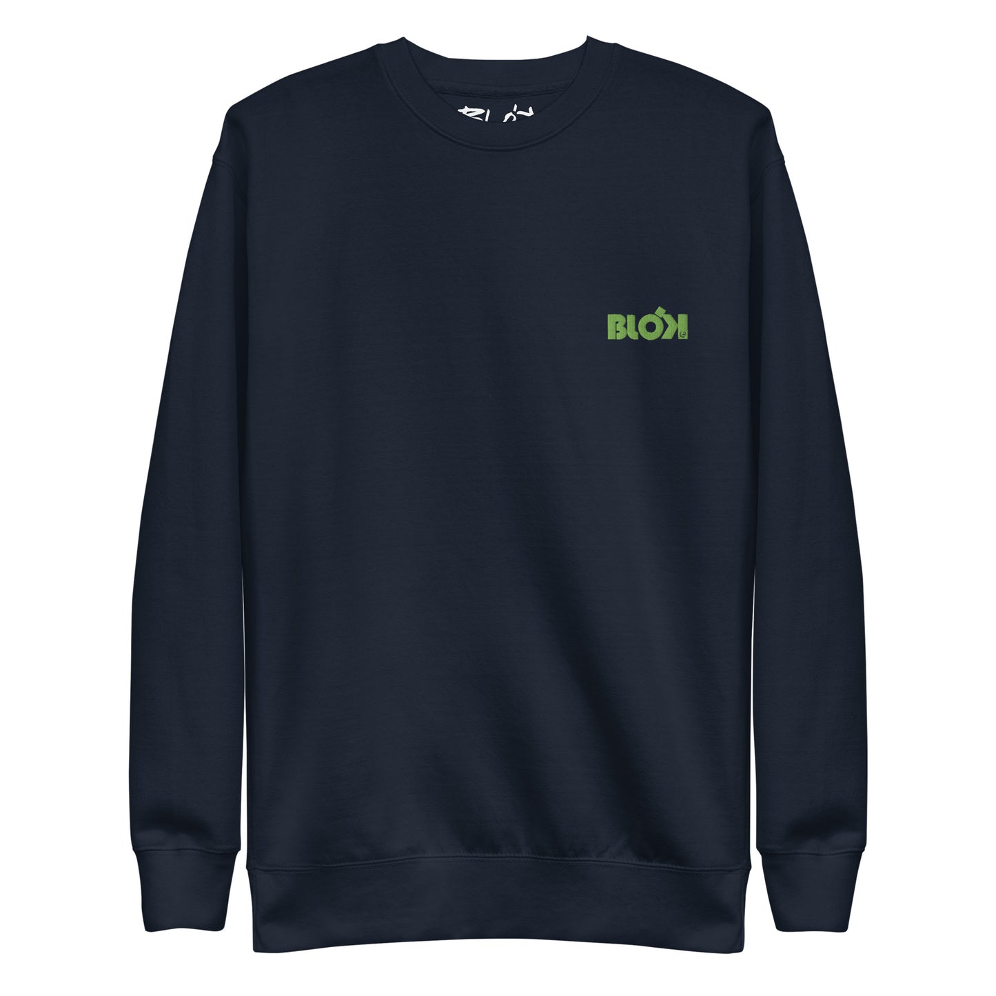 Blok OG Logo - Green Front Logo - Men's Embroidered Sweatshirt