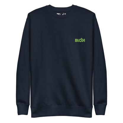 Blok OG Logo - Green Front Logo - Men's Embroidered Sweatshirt