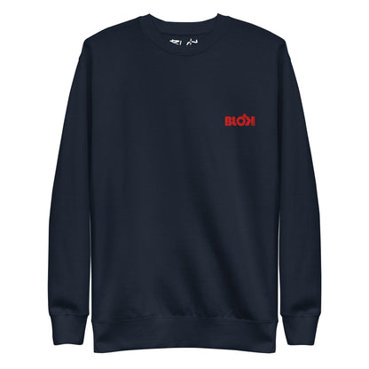 Blok OG Logo - Red Front Logo - Men's Embroidered Sweatshirt