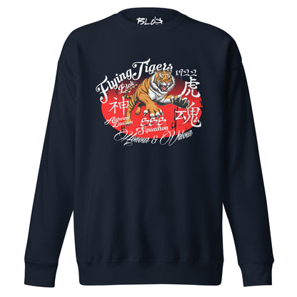 Flying Tigers - Front Print in Red & White - Men's Sweatshirt