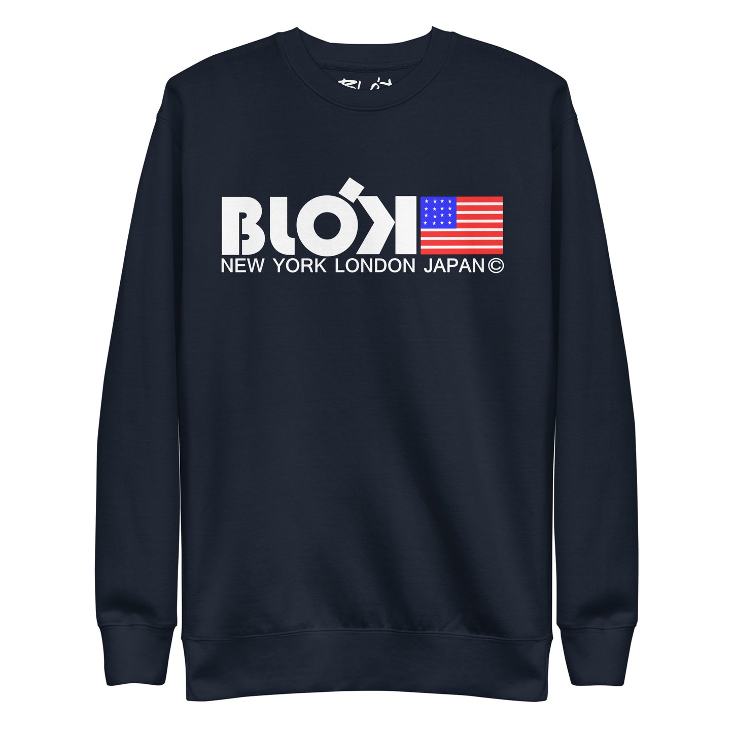 NY LDN JPN & Flag - White Print - Men's Sweatshirt