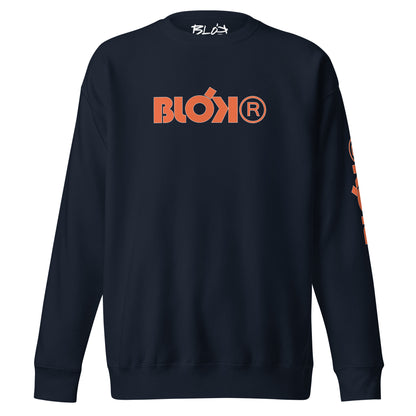 Blok R - Front & Arm Print in White - Men's Sweatshirt