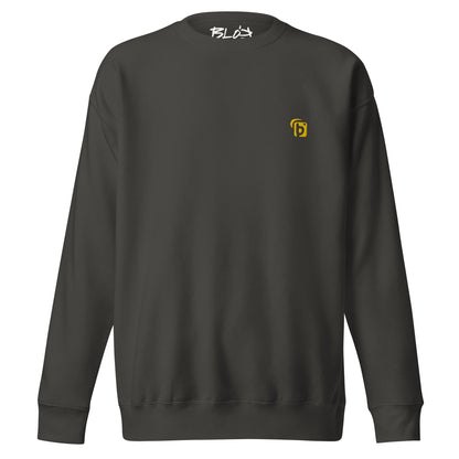 BLOK Original Logo - Yellow Front Logo - Men's Embroidered Sweatshirt