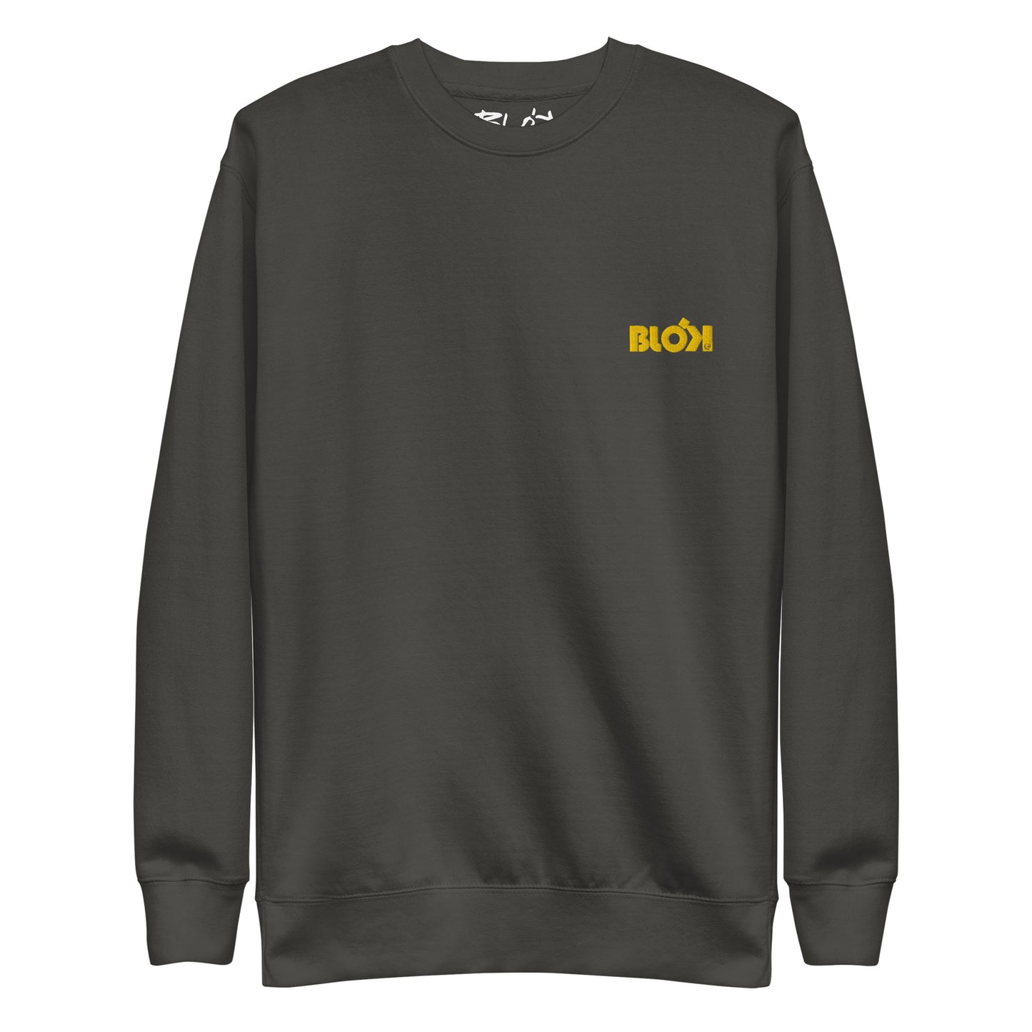 BLOK OG Logo - Yellow Front Logo - Men's Embroidered Sweatshirt