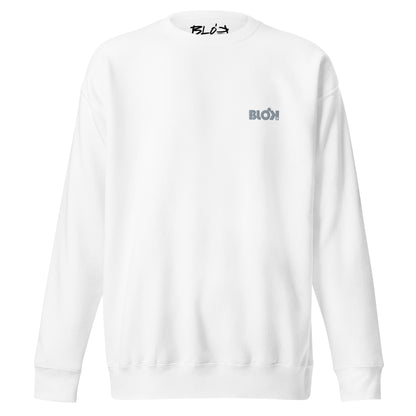 Blok OG Logo - Embroidered Silver Grey - Women's Sweatshirt